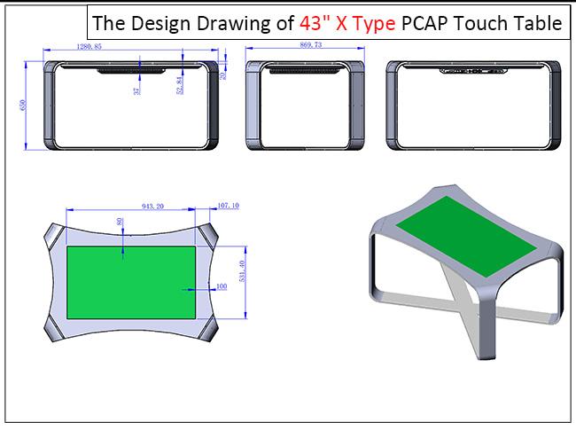 卸売43のインチLCDスクリーンのスマートな表示X-はキオスクの相互 の接触 のテーブルを形づけた