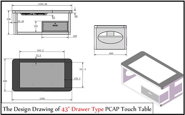 Lcdの のテーブルの のキオスクの相互多上のコーヒー スマートな の接触 スクリーンの のテーブルを食事している43インチのWindows板