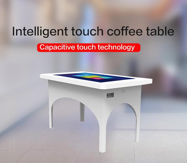 理性的な会議のレストランの相互上のスマートなデジタル多機能LCD屋内モニターの接触コーヒー テーブル