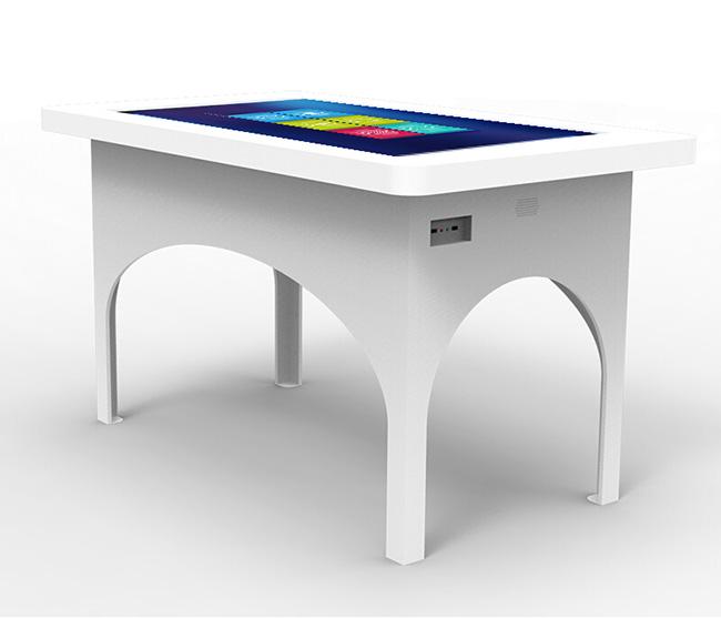 理性的な会議のレストランの相互上のスマートなデジタル多機能LCD屋内モニターの接触コーヒー テーブル