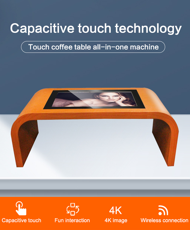 タッチ画面のコーヒー テーブル43インチの多ポイント広告の表示プレーヤーに会うための容量性相互接触テーブル
