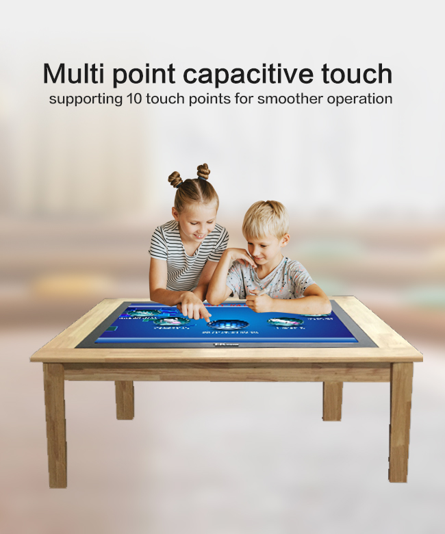 子供のための43インチのタッチ画面の活動のテーブルのデジタル茶LCDタッチスクリーンのテーブルのアンドロイド/Windows OSの接触テーブル