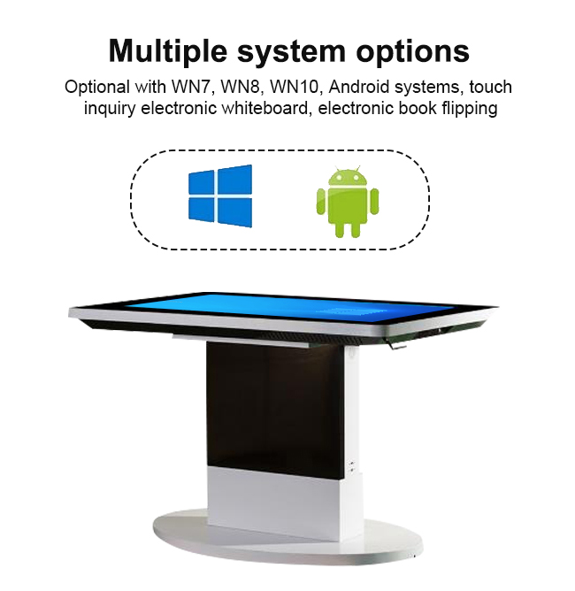 55インチのスマートなWindowsのタッチ画面のコーヒー テーブルの会議のゲームの広告の相互接触監視テレビのテーブル
