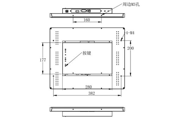 セキュリティ パネル,産業機器,医療ディスプレイ,公共情報キオスク用の19インチ埋め込みモニター