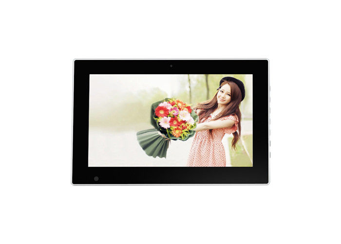 FHDは14インチのデジタル写真フレームの黒の白い色のWiFi HD Miの人間の特徴をもつIPSデジタルの額縁入った