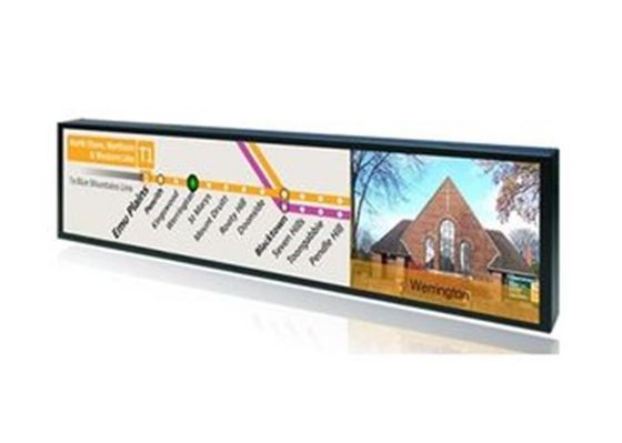 28インチによって伸ばされる棒LCDはバスおよび地下鉄駅のためのデジタル表記のキオスクを表示する