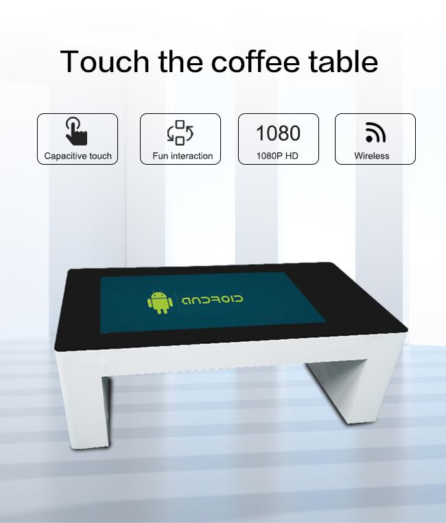 人間の特徴をもつコーヒー テーブル43インチの広告プレーヤーの広告の表示に会うための相互接触テーブル