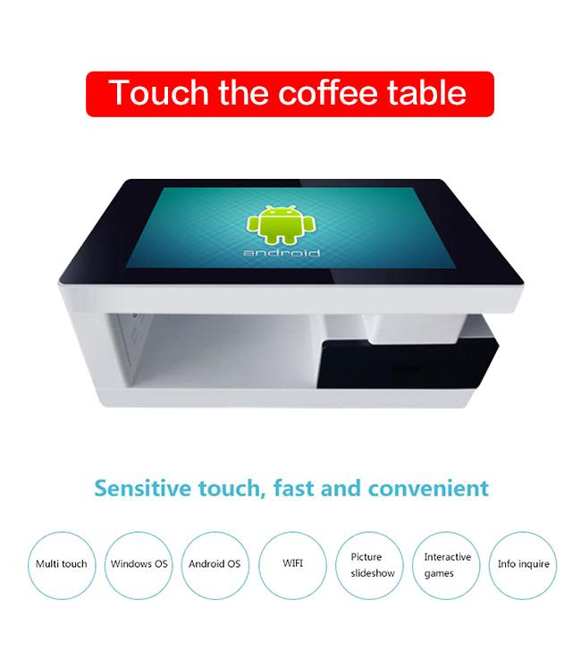自由で永続的な引出し43のインチ屋内lcd相互人間の特徴をもつシステム コーヒー ゲームのスマートなタッチ画面のテーブル